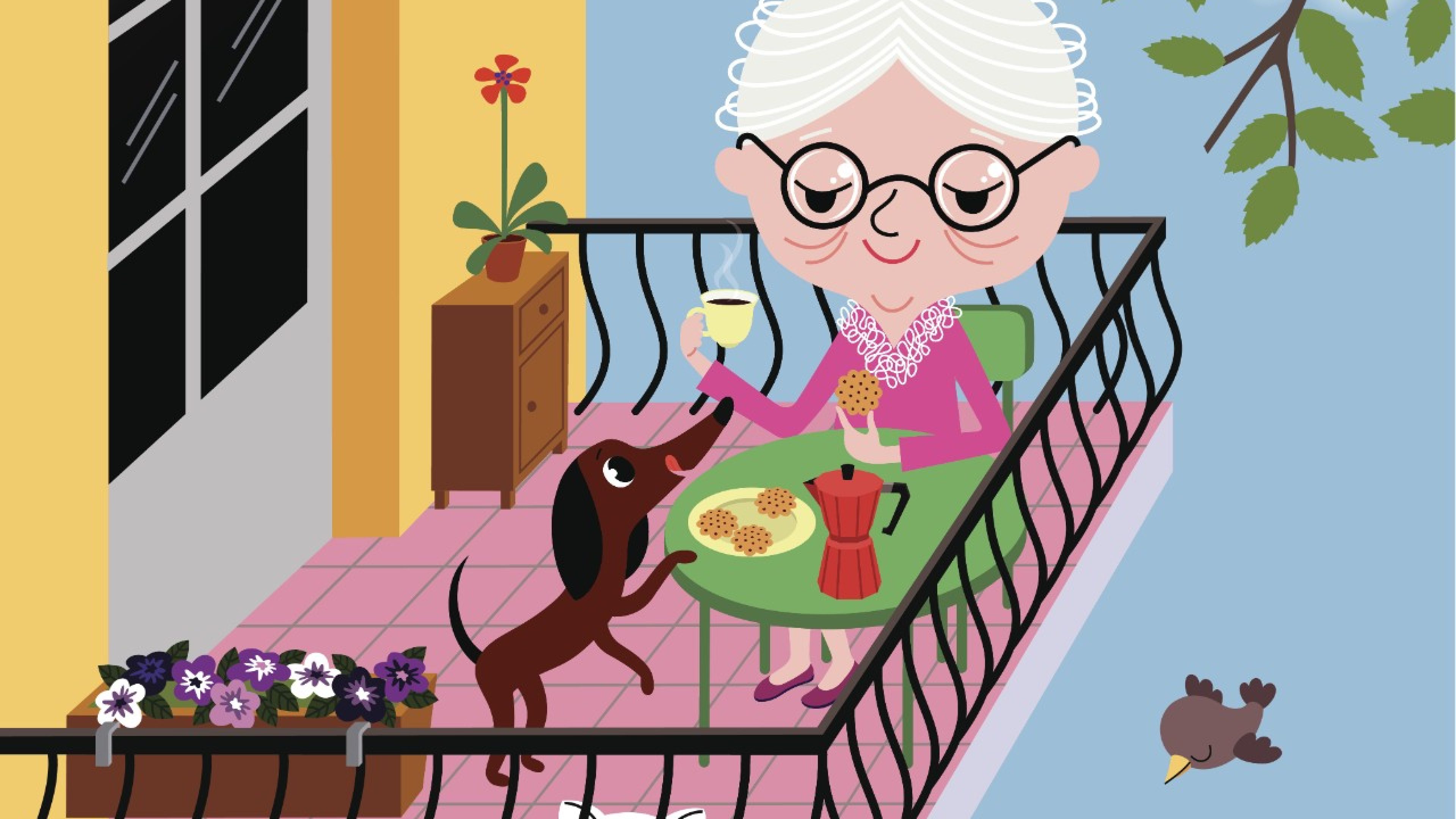 Little Old Lady with her Pets enjoying Summer on the Balcony.
Please see more similar images here:[url=http://www.istockphoto.com/file_search.php?action=file&lightboxID=8234435]
[img]http://s700.photobucket.com/albums/ww8/bi_bi/lightboxes/lifestyle.jpg[/img][/url] 