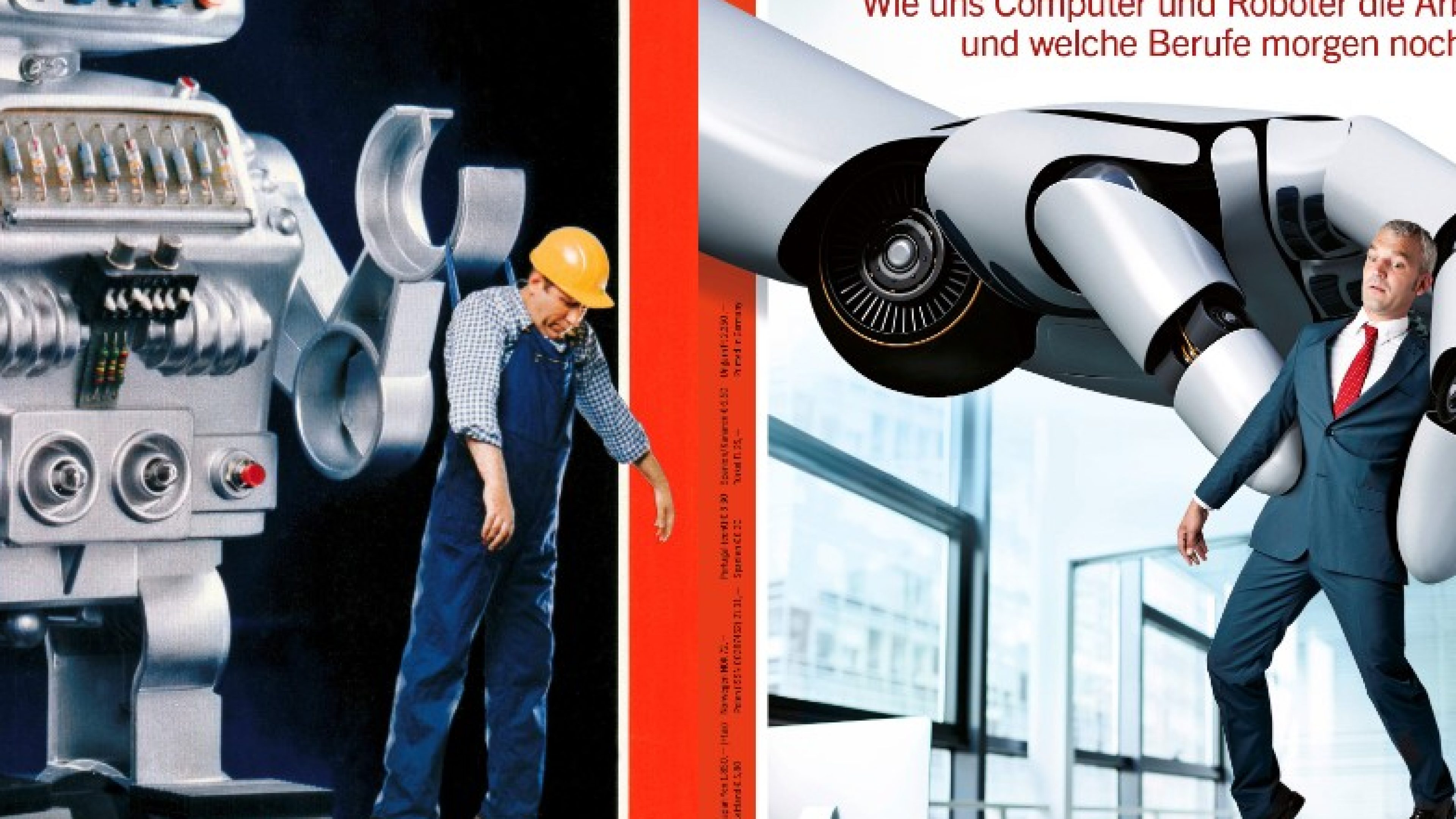 Die Angst vor Roboterisierung mag berechtigt oder übertrieben sein – neu ist sie nicht: Titelbilder des deutschen Nachrichtenmagazins «Der Spiegel» aus den Jahren 1978 und 2016.